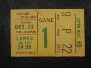 Vintage Oct.  13,  1963 York Giants Vs Cleveland Browns Ticket Stub 35 - 24