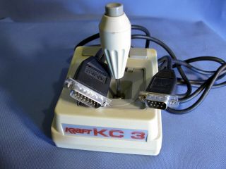 Vintage Joystick For Apple Iie Iic Iigs Ibm Pc Kraft Kc3 & Cables -