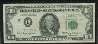 1963 A $100 Us Federal Reserve Note San Francisco