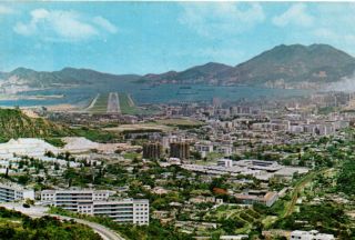Vintage Postcard: Kai Tak Airport Kowloon Hong Kong 53 1969