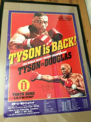 Mike Tyson & Buster Douglas Tokyo Fight Poster 1990 Signed By Douglas