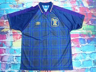 Y8 1994 - 96 Scotland Home Shirt Vintage Football Jersey Large