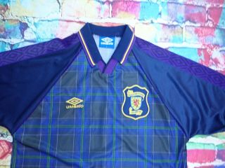 Y8 1994 - 96 Scotland Home Shirt Vintage Football Jersey Large 2