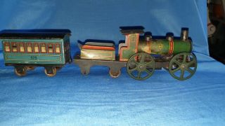 Old Vintage Tin Wind Up J L Hess Co.  Train Toy From Germany 1930