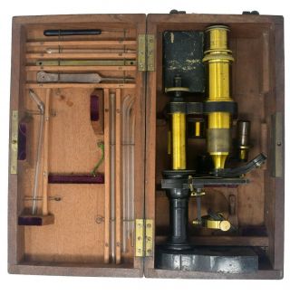 Antique Brass Simple and Compound Microscope by Nachet et Fils,  Paris,  1856 - 62 3