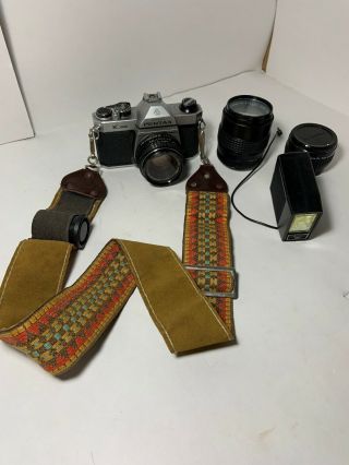 Vintage Asahi Pentax K1000 35mm Slr Film Camera 1:2 50mm & Mc 135mm,