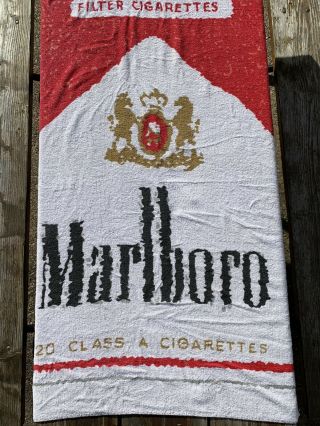 Vintage Marlboro Cigerettes Beach Towel 70s 80s