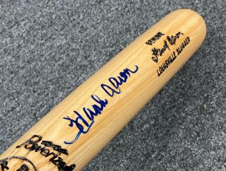Hank Aaron Signed 35 " Louisville Slugger Bat Psa/dna Sticker Only Braves Hof