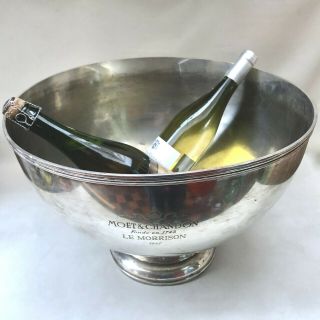 Vintage French X - Large Silver Coloured Champagne Ice Bucket By Moet & Chandon