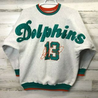 Legends Athletic Vintage Miami Dolphins Sweatshirt Gray Green Orange Size Xl