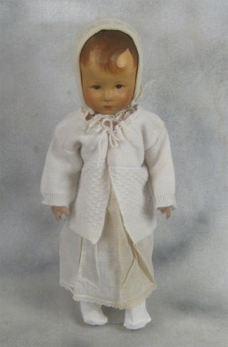 Antique Early17 " Kathe Kruse Rare Viii Cloth Head Doll Painted Hair 1920s