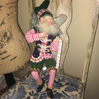 Mark Roberts Candy Cane Fairy Elf Santa Doll Vintage