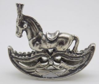 Vintage Solid Silver Italian Made Carousel Horse Figurine Hallmarked Miniature
