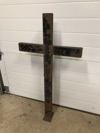 Antique Vintage Church Steeple 3ft CROSS CRUCIFIX Sign Old Architectural Salvage 2