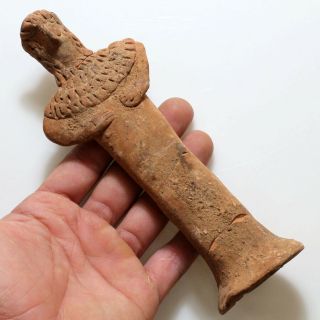 Long Syro - Hittite Religious Terracotta Idol Statue 2800 - 1500 Bc