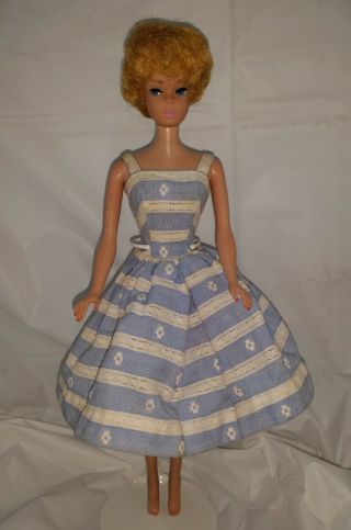 Vintage Mattel Barbie Doll Pale Blonde Ginger ? Bubble Cut Pink Lipstick