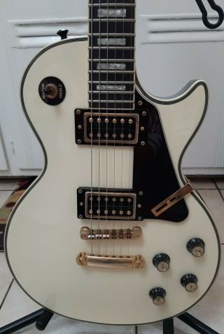 Epiphone Les Paul Custom Pro Blackback Antique Ivory Electric Guitar