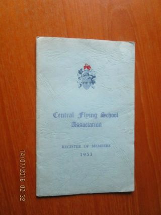 1953 Central Flying School Register Of Members Rules Plus Other Details Booklet