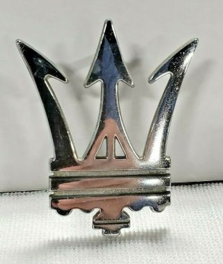 Vintage Maserati Front Hood Emblem 2.  25 Inches With Scuffs