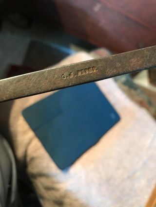 Rev War 18th Century Signed American O.  J.  Piper Forged Iron Fork With Wood Hand