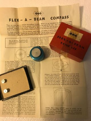 Antique Q.  E.  D.  Flex - A - Beam Compass Drafting Design Tool Draw Volute Spiral Arch