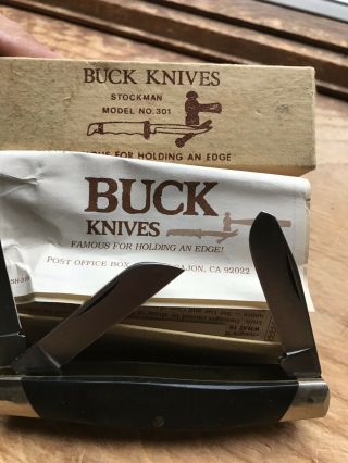 Old Stock Vintage Buck Knife Stockman Model No.  301