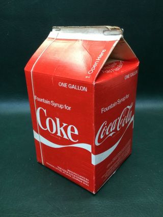 Vintage Rare Coke Coca Cola 1 Gallon Syrup Carton Box Soda Fountain Empty