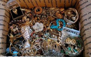 Medium Flat Rate Box Of Jewelry,  Vintage To Now,  All Wearable,  Around 15lbs