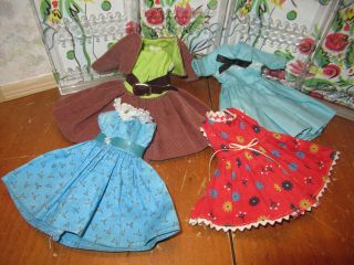 Vintage Doll Clothes 10 " Uneeda Revlon Or Similar - 4 Outfits - No Doll