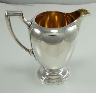 Reed & Barton Pointed Antique Sterling Silver Creamer Pattern 87 V Gold Wash
