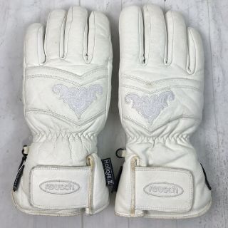 Vintage Reusch Hollofil Ii Thinsulate Ski Snow Gloves White Leather Women’s M