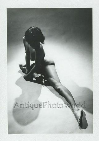 Nude Woman Posing On Floor Vintage Art Photo By R.  William Patterson