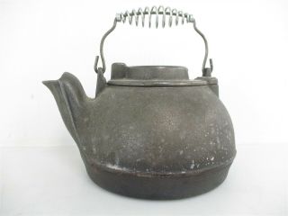 Vintage Wagner Ware Sydney Ohio U.  S.  A.  Cast Iron Tea Pot Kettle W/ Handle