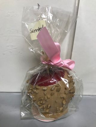4 Vtg Realistic Fake Caramel Apple Food Pretend Bakery Stage Prop Toy Scented