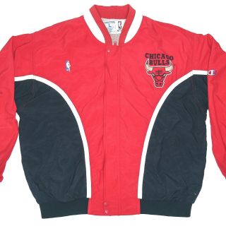 Nba Chicago Bulls Champion Warm Up Jersey Jacket Size Large Vintage Rare
