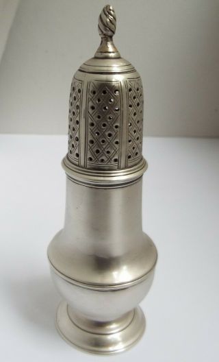 Fine Large English Antique 18th Cent Georgian 1771 Sterling Silver Pepper Shaker