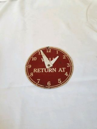 Vintage Sign Will Return At - Open Come In Clock