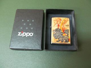 Zodiac Sign Leo Lion Zippo Cigarette Lighter H 12 -