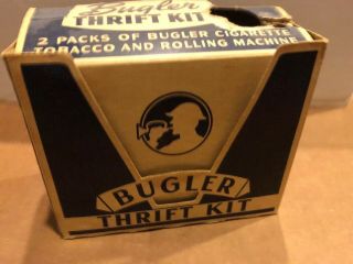 Vintage Bugler Cigarette Thrift Kit - Machine/ Pack Tobacco/ Tin And Papers