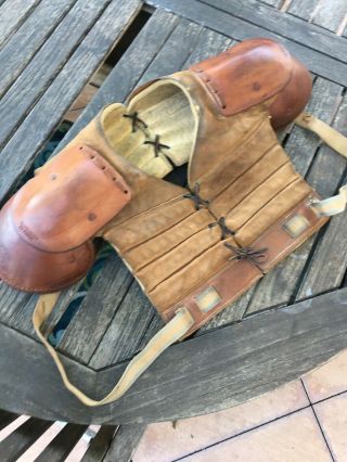 Rare Antique Wright & Diston Leather Vintage 1916 Football Shoulder Pads