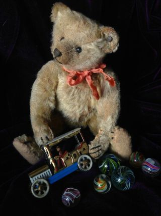 Adorable Little Early Steiff Teddy Bear With Antique Button - So Sweet