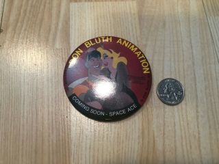 Vintage 1983 Don Bluth Animation Dragon ' s Lair Space Ace Coming Soon Pin Badge 2