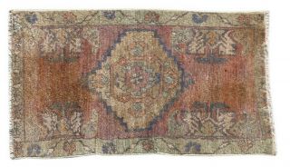 2x3 Hand Knotted Vintage Traditional Wool Turkish Oriental Distressed Area Rug
