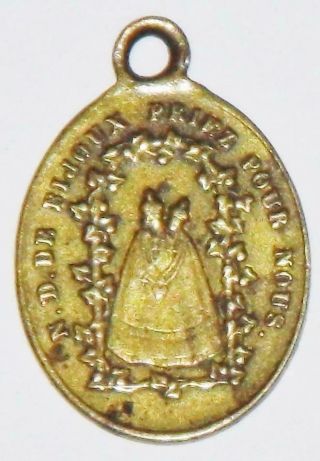 Notre Dame De Bijoux Rare Antique Brass Holy Medal Our Lady Of Jewelry Monogram