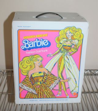 Vintage Barbie Golden Dream Fashion Doll Trunk Wardrobe Trunk Carrying Case 1004