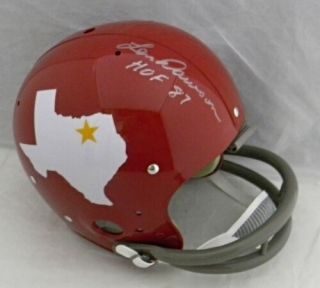 Len Dawson Autographed Signed Dallas Texans Chiefs Tk Throwback F/s Helmet Jsa