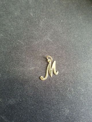 Vintage Solid 14k Yellow Gold Initial " M " Charm/pendant - Gorgeous,  L@@k