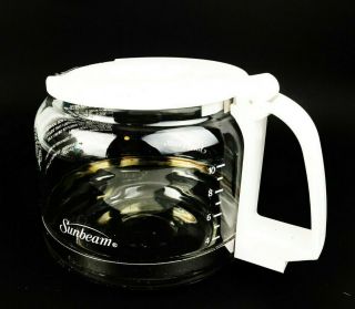 Vtg Sunbeam Mr Coffee 10 Cup Replacement Decanter Carafe Pot White Drip Hole Euc