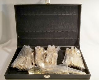 Wm Rogers & Sons Gold Plated Flatware Enchanted Rose? Serving 12 Set 51 Piece