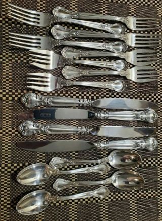 Gorham Chantilly Sterling Silver Flatware Set Service For Four